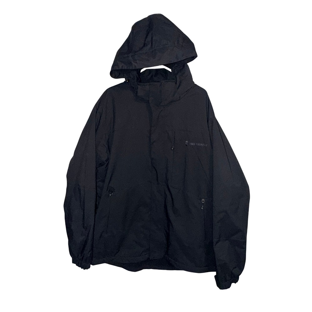 Free‎ Country Mens Black Hooded Softshell Fleece Lined Jacket Large FC-7 F17